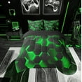 thumbnail image 2 of Erosebridal Chic Geometry Bedding Twin Size, Neon Green Bed Set, Honeycomb Stripe Reversible Bedding Sets Twin Size, Microfiber Bedroom Decorative, 7pcs, 2 of 6
