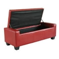 Upholstered Faux Leather Storage Ottoman Bench Bright Red