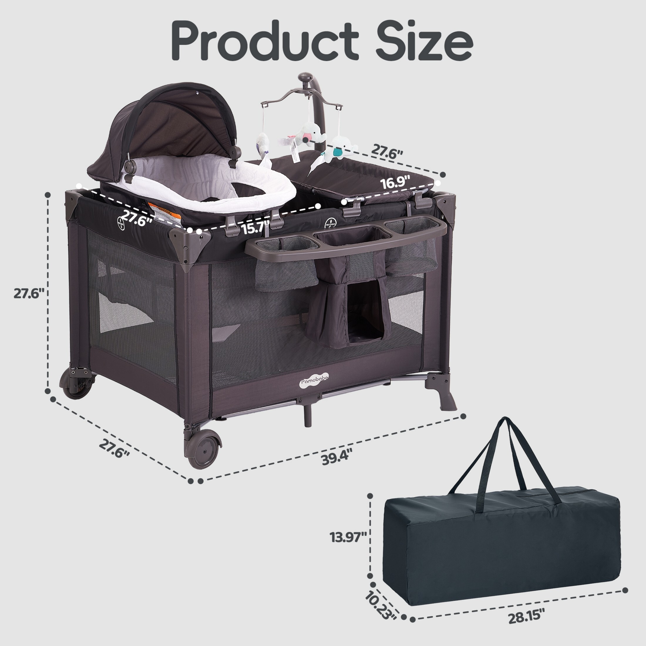 Pamo Babe 4-in-1 Baby Playard with Bassinet and Changing Table photo 7