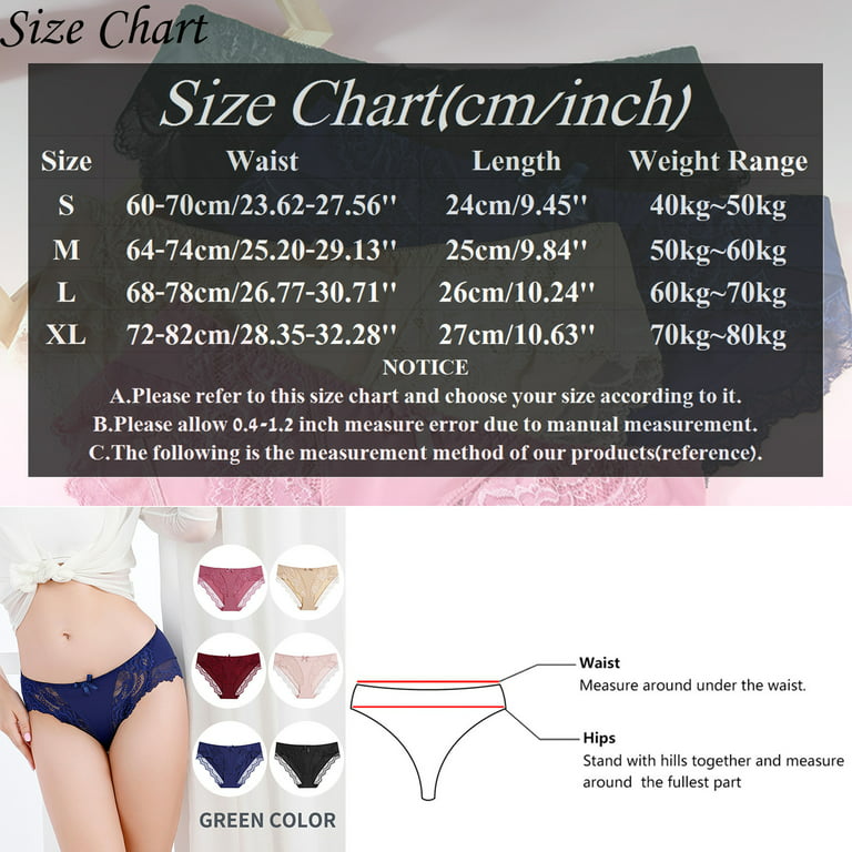 TAIAOJING 6 Pack Women's Underwear Briefs Cotton Thongs For Lace Underwear  Breathable No Show T Back Tanga Panties