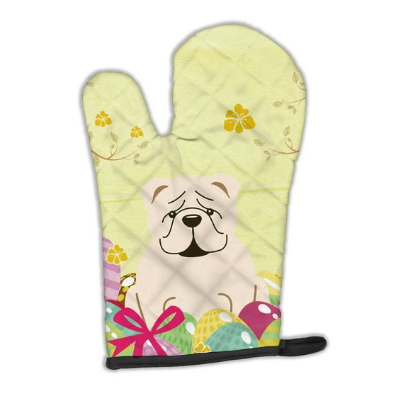 Carolines Treasures BB6123OVMT Easter Eggs English Bulldog White Oven Mitt Large multicolor