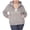 Gray, variant on Plus Size Hooded Sherpa Jacket Gray 2X