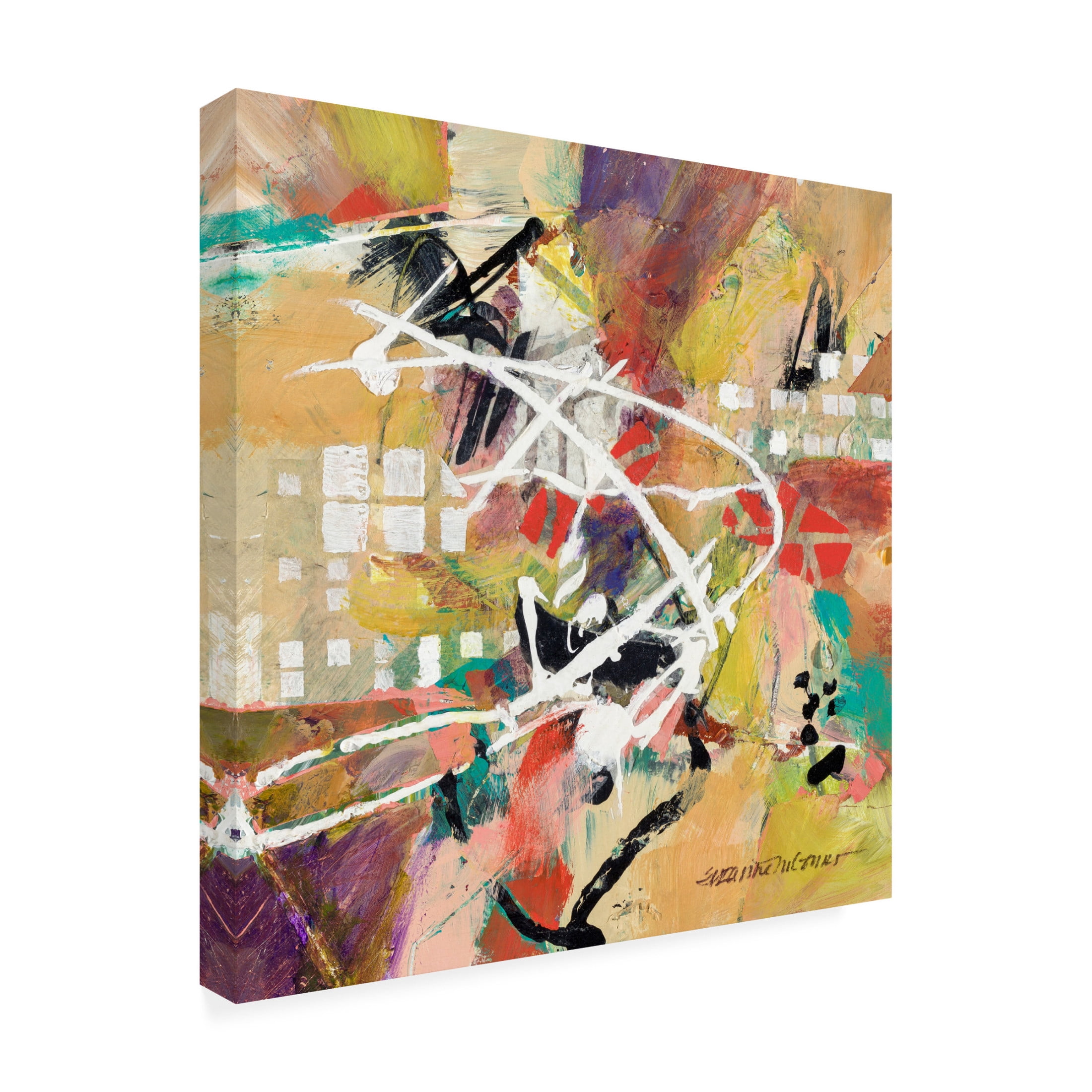 Canvas Wall Art - Suzanne McCourt 'Boogie' Wall Art for Living Room, Bedroom, or Office Décor by Trademark Fine Art - 18 x 18 Inches