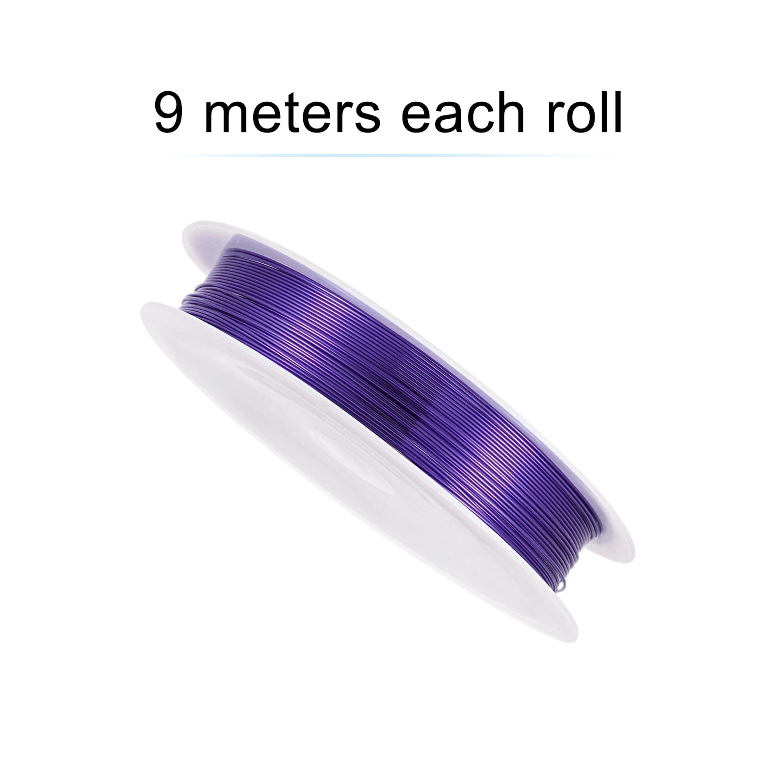 Unique Bargains Durable Copper Wire Resistant Beading Wires for Crafting and DIY Projects Purple 9m