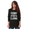 thumbnail image 4 of Como Se Llama Alpaca Animal Humor Plus Size Long Sleeve Graphic Tee Shirt Brisco Brands 2X, 4 of 5