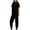Black, variant on Women's Two Piece Tracksuit Short Sleeve Round Neck T-Shirt with Joggers Pants Cotton Blend Soft Workout Running Outfits Hot Pink,S