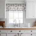 thumbnail image 3 of Farmhouse Black Valance Curtains for Kitchen/Living Room/Bathroom/Bedroom Window, Rod Pocket Small Topper Half Short Window Curtains Voile Sheer Scarf, Vintage Flower Leaf Botanical Plant 42"x18", 3 of 8
