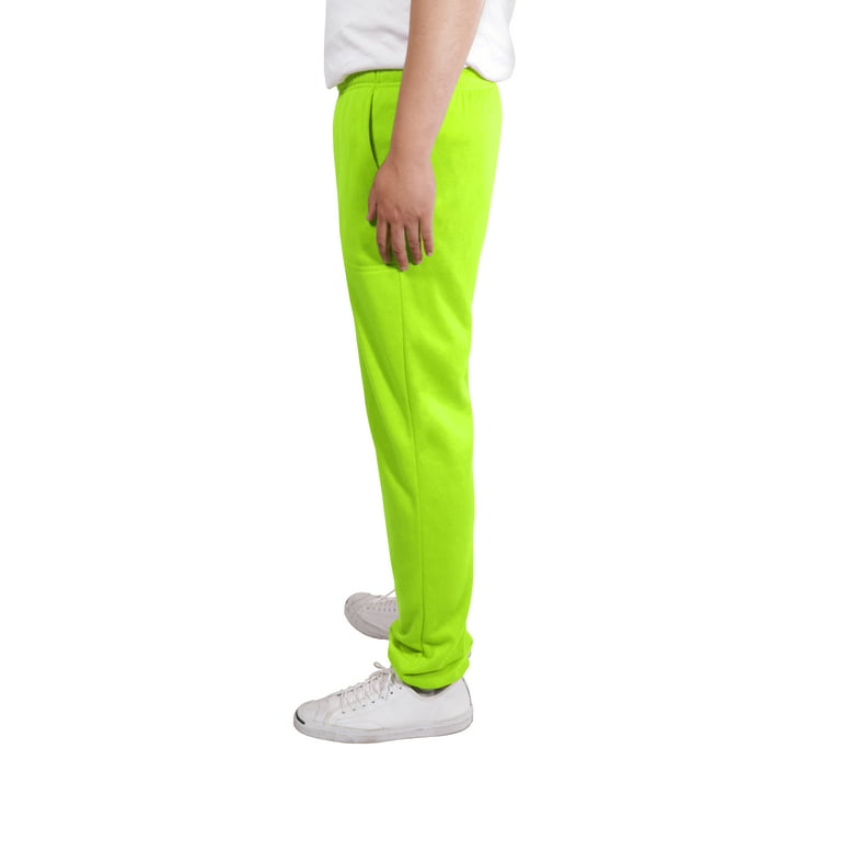 Allsense Men's Lightweight Fleece Essential Sweatpants Neon Green