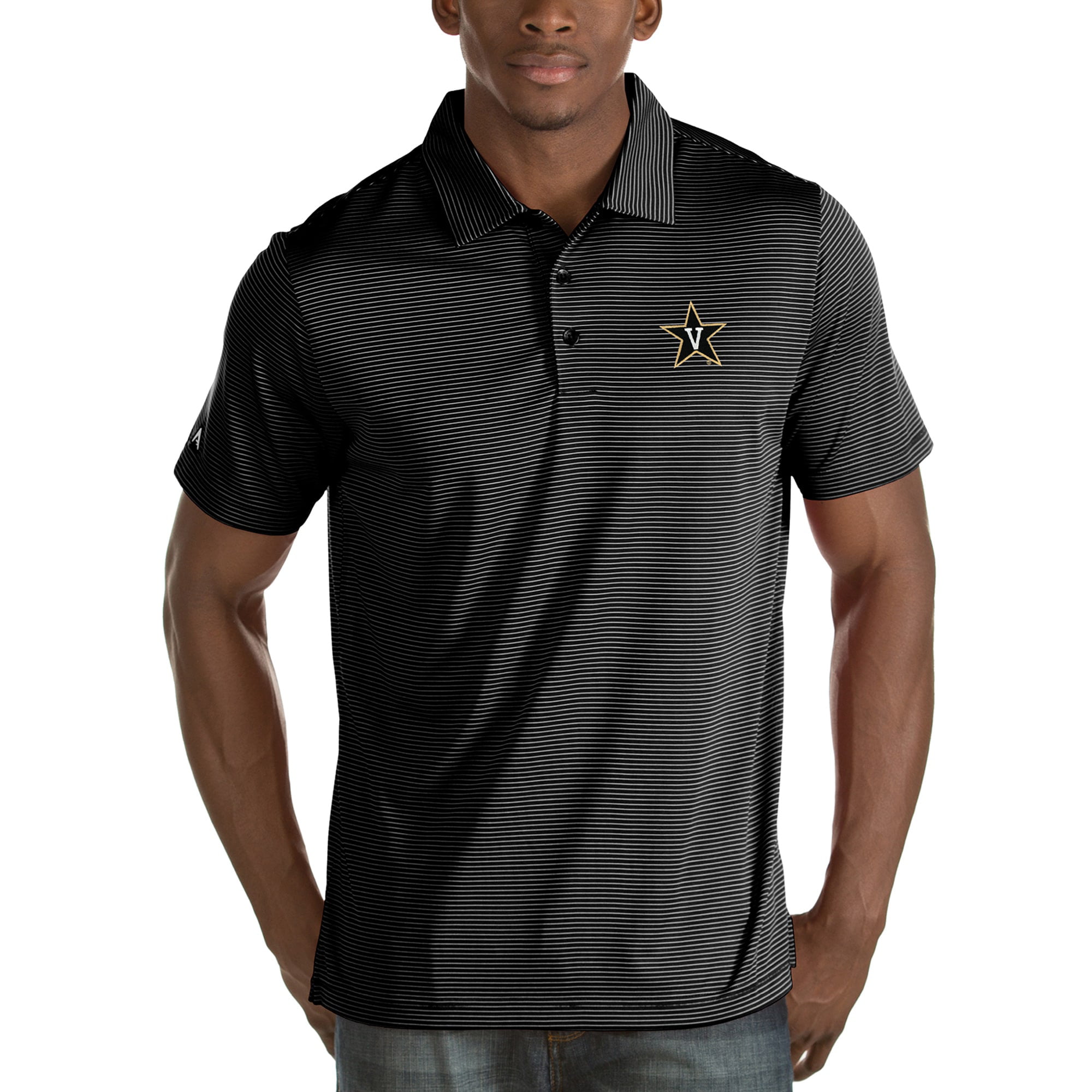 Medium NCAA Vanderbilt Commodores Mens CB Dry Tec Genre Polo Black