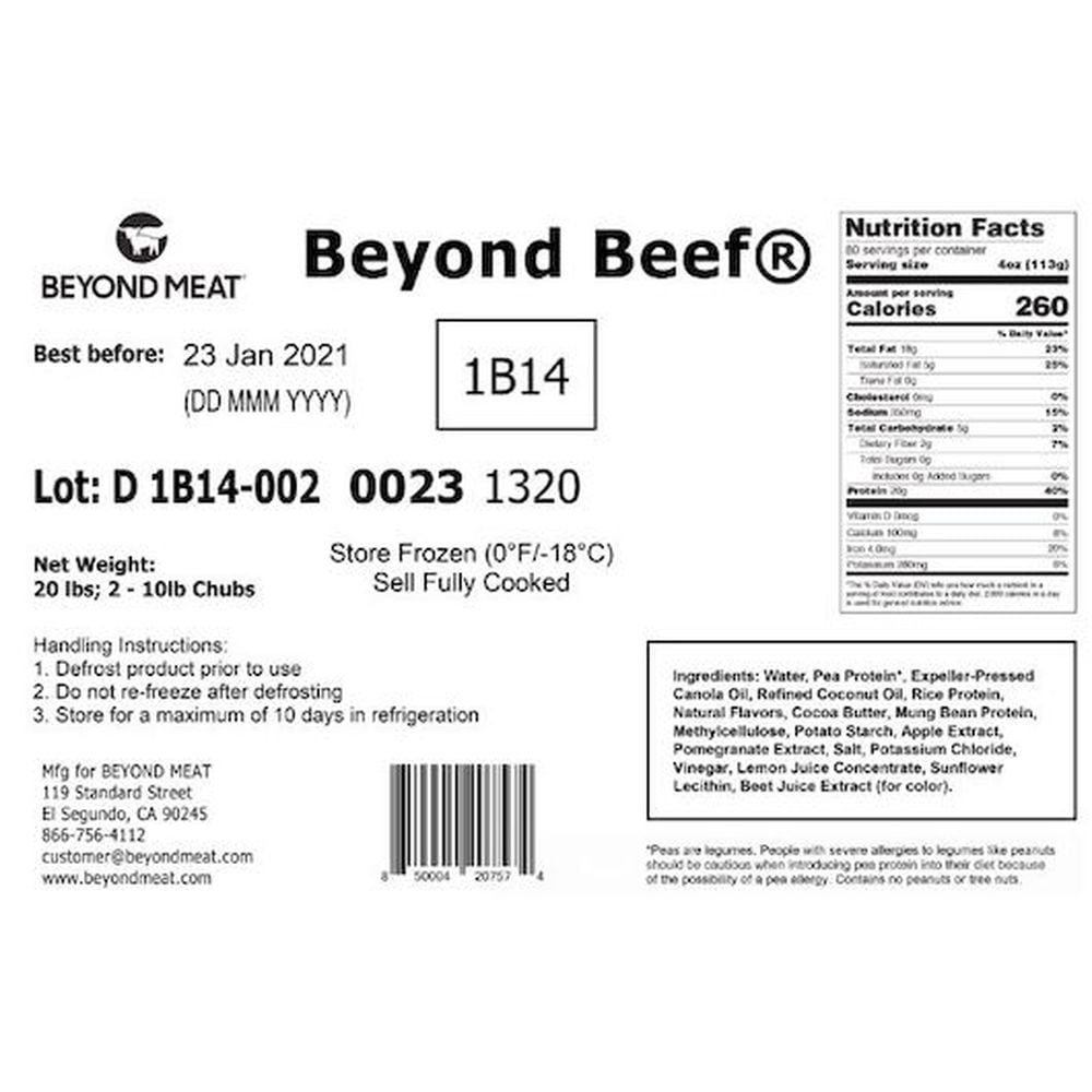 Beyond Meat Beyond Beef, 10 Pound -- 2 per case.