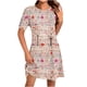 thumbnail image 1 of Vestido Corto para las Mujeres Cuello Redondo Manga Corta Impresa Suéter, Moda Casual Estilo Línea, 1 of 5