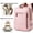 Pink, variant on 16" Small Travel Backpack W/ USB Charging Port,Travel Backpack with Luggage Strap,Anti-Theft Water Resistant Rucksacks Fit 15" Laptop,Lightweight Casual Daypack for College School Business