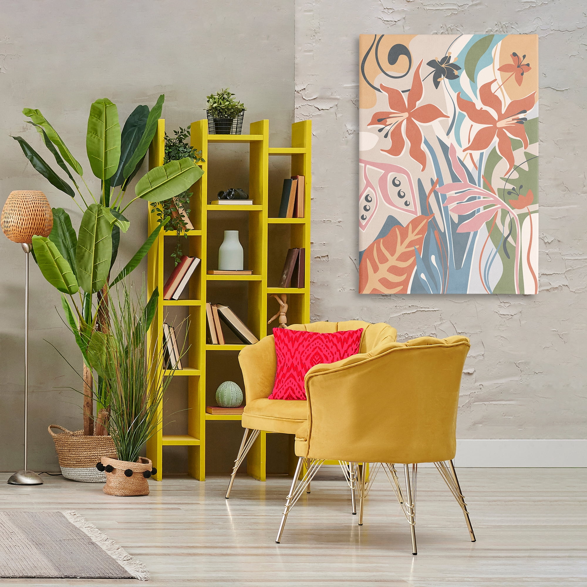 Stupell Industries Neutral Whimsy Florals Plants & Flowers Painting Wrapped Canvas Art Print Wall Art, 30 x 45