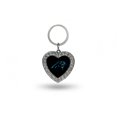 thumbnail image 1 of Carolina Panthers Bling Rhinestone Heart Keychain, 1 of 2