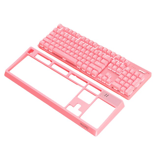 STARTIST Wired USB Mechanical Gaming Keyboard Backlit for Gaming PC White Light,Pink
