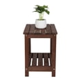 thumbnail image 3 of Veryke 19.7 x 14" Wood Rectangular Patio Side Table for Indoor Outdoor Use in Brown, 3 of 11