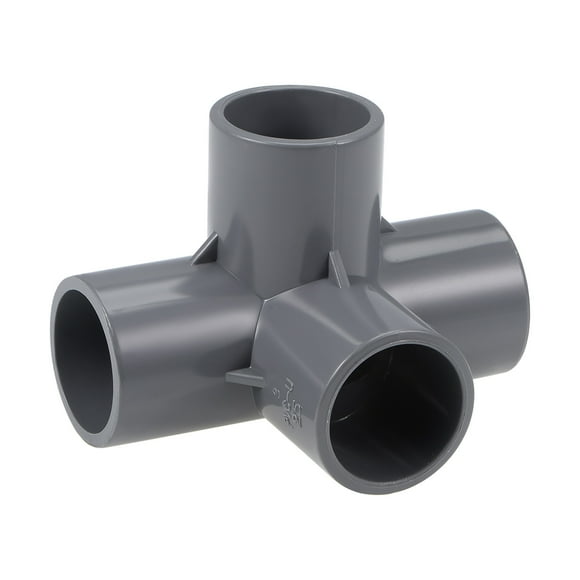 Unique Bargains 5-Way 32mm Tee PVC Fitting Elbow - PVC Furniture Elbow Fittings Blue 10 Pcs