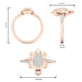 thumbnail image 4 of CARATS FOR YOU 2/9 Cttw White Natural Diamond In 14K Rose Gold Plated Tortoise Ring (0.23 Carat, I-J Color, I2-I3 Clarity), Ring Size-7, 4 of 6