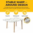 thumbnail image 4 of Sage Green Stripes Table Cloths for 5 Foot Rectangle Tables, Modern Simple Gradient Waves Lines Patio Waterproof Elastic Fitted Tablecloths, Washable Rectangular Table Cover for Camping, 4 of 8