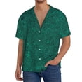 thumbnail image 2 of Picia Teal Marble Men's Linen Shirts Short Sleeve Cuban Beach Shirts Casual Shirts Button Down Shirt for Men Beach Summer Wedding Shirt-X-Large, 2 of 7