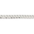 thumbnail image 3 of Diamond2Deal 925 Sterling Silver 7.5mm Flat Curb Chain Bracelet for Men 7", 3 of 6