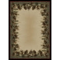 thumbnail image 3 of Rug Empire American Destination Mount Le Conte Pine Cone Lodge Rustic Area Rug 5'3" Round 6' Round Indoor Runner, Round, 3 of 5