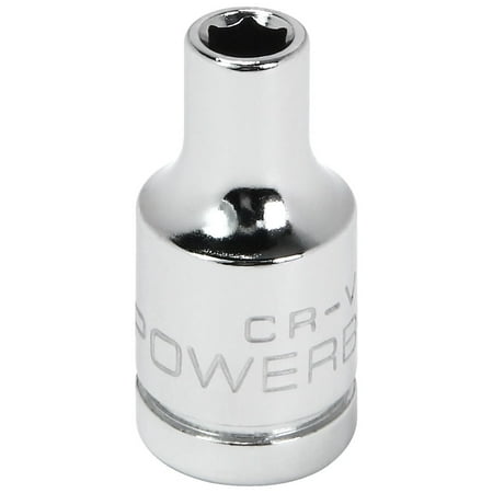 UPC: 0028907070322 | Powerbuilt 1/4 Inch Drive x 4 MM 6 Point Shallow Socket – 648280
