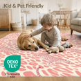 thumbnail image 4 of ODIKA Leopard Spotted Abstract Mood Border Cheetah Inspired Pink Print Refined Stain Resistant Low Profile for Dorm Room, Small Living Apartment, 4 of 7