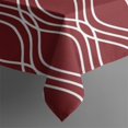 thumbnail image 5 of Burgundy and White Wavy Pattern Square Tablecloth,Waterproof Square Table Cover,Wipeable Spillproof Washable Table Cover for Home Kitchen Party Decor 60"x60"(152x152cm), 5 of 6