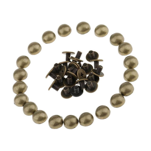 20 Pieces Mushroom Dome Rivets Studs Spikes for Rivets Leathercrafts accessories Leather Leather Craft Bag 8mm bronze