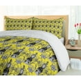 thumbnail image 5 of Ambesonne Ethnic Duvet Cover Sets, Paisley Ivy Swilrs Image, 2-Queen, Charcoal Grey White, 5 of 7