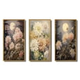 thumbnail image 2 of Designart "Full Moon Pastel Chrysanthemum in Retro I" Wildflowers Framed Wall Art Set Of 3 - Pink Traditional Frame Canvas Set For Living Room Decor, 2 of 6