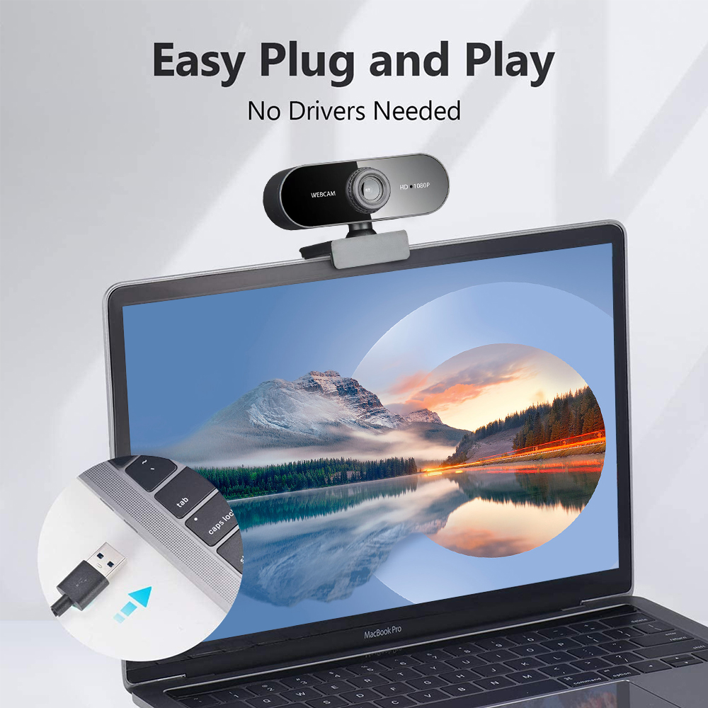 RONY 1080P Webcam with Dual Noise-Cancelling Mics photo 4