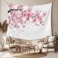 thumbnail image 2 of Pink Floral Cherry Flower Large Tapestry for Bedroom Wall Hanging Tapestry, Abstract Botanical Branch Ceiling Backdrop Tapestries Poster Blanket Wall Decor for Teens Room Living Room Dorm 85" x 90", 2 of 8