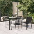 thumbnail image 1 of vidaXL 5 Piece Garden Dining Set Black Cotton Rope and Steel, 1 of 5
