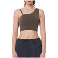 thumbnail image 5 of Women's Sports Bra High Shockproof Sagging Yoga Bra With Pads Stylish One Shoulder Design Fitness Dance Open Back Sports Bra Padded Big Bra Strapless Bra for Women plus Size Size E Bras for Women Wire, 5 of 5