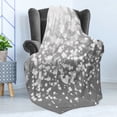 thumbnail image 4 of Love Soft Flannel Fleece Throw Blanket, Abstract Artwork with Hearts Silhouette Sunshines Marriage Passion Party Print, Cozy Plush for Indoor and Outdoor Use, 60" x 80", Dimgrey White, by Ambesonne, 4 of 5