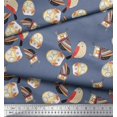 thumbnail image 2 of Soimoi Poly Georgette Fabric Bird & Owl Kids Printed Fabric 1 Yard 52 Inch Wide, 2 of 3