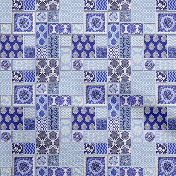 oneOone Cotton Poplin Dark Blue Fabric Patchwork Quilting Supplies Print Sewing Fabric By The Yard 42 Inch Wide-KO