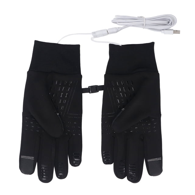 Gants chauffants USB, gants d'hiver électriques à écran tactile pour l'homme femme, anti-glissement du vent, avec une adhérence et une abrasion améliorées, une doublure en