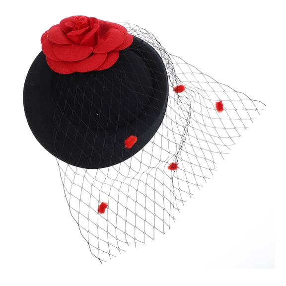 WHAMVOX Fashion Women Ladies Flower Rose Decor Hair Clip Fascinator Burlesque Punk Mini Hat