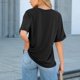 thumbnail image 5 of Tops básicos para mujer,Blusa informal de manga corta para mujer, cuello redondo, bolsillo, mezcla de poliéster y elastano, ajuste suave y cómodo, ideal para uso diario en casa, sopatenor, 5 of 8