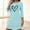 Light Blue#02, variant on Valentines Gifts Women's Cotton Nightgowns Oversized Hearts Print 3/4 Sleeve Pajamas Dress Summer Casual Solid Plus Size Comfy Soft Nightshirts Sleepwear Short Sleeve Loungewear Night Gown