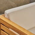 thumbnail image 3 of Noble House Cambridge Outdoor 5-Pc Acacia Wood Sofa Set Teak and Beige, 3 of 18