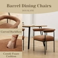 thumbnail image 2 of Dayalane Modern Dining Chairs Set of 4, Upholstered Faux Leather Side Chairs with Barrel Backrest and Black Metal Legs, Accent Kitchen Chairs for Dining Room Living Room, Brown, 2 of 7