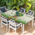 thumbnail image 2 of St. Patrick's Day Table Cloths for 5 Foot Rectangle Tables, Farmhouse Green Lucky Clovers Coin Patio Waterproof Elastic Fitted Tablecloths, Washable Rectangular Table Cover for Camping, 2 of 8