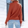 thumbnail image 6 of VISALY Turtleneck Sweatshirt Crochet Sweaters Women's Fall Turtleneck Sweaters Trendy Loose Long Sleeve Knit Pullover Jumper Tops Women's Sweatshirts Womens Oversized Sweatshirt Soft Sweaters Red Xl, 6 of 7