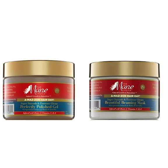 The Mane Choice A-MAZ-ZON Hair Day! Perfectly Polished Gel, 12 oz + Beautiful Beaming Mask, 12 oz