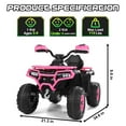thumbnail image 5 of Kids ATV 4 Wheeler, 24V Ride on Toys with 2 Seater, Electric Car w/ Bluetooth/MP3 ,and Flag,Rose, 5 of 10