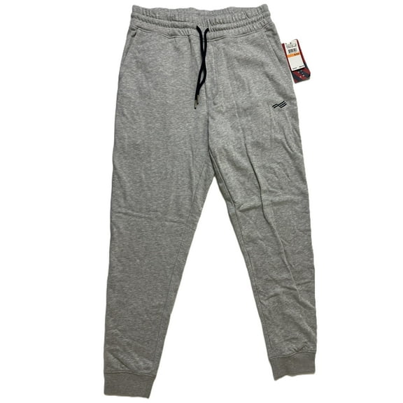 Perry Ellis America Men's Flag Embroidered Jogger Pants Stone Heather Gray-Small